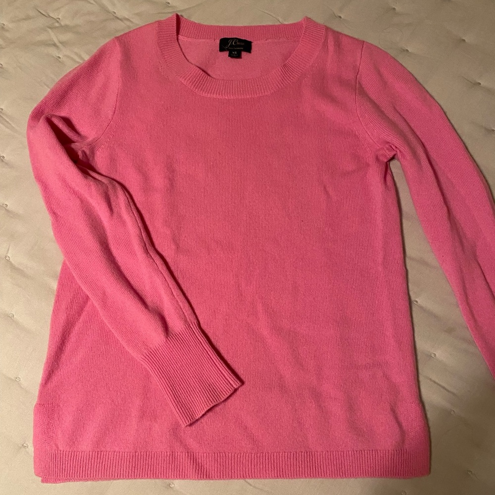 JCrew 100% Cashmere Pink Sweater